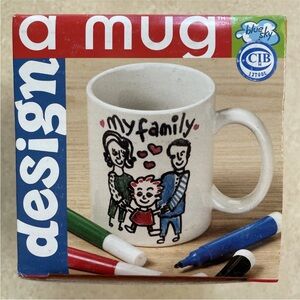Decorate Design coffee Mug Draw Arts Craft Project Pottery Party ADULT/CHILD Kid